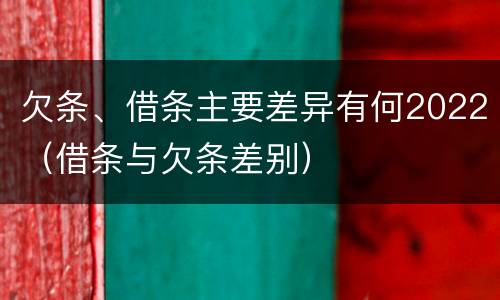 欠条、借条主要差异有何2022（借条与欠条差别）