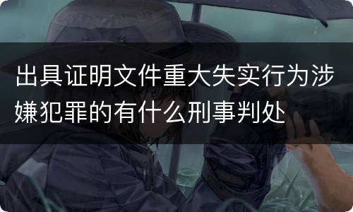 出具证明文件重大失实行为涉嫌犯罪的有什么刑事判处