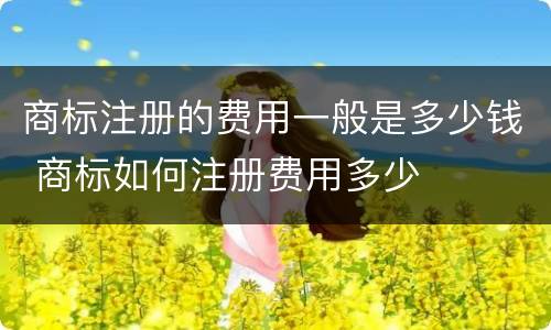 商标注册的费用一般是多少钱 商标如何注册费用多少