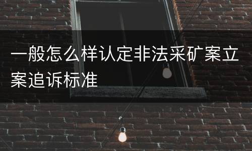 一般怎么样认定非法采矿案立案追诉标准