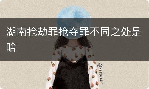 湖南抢劫罪抢夺罪不同之处是啥