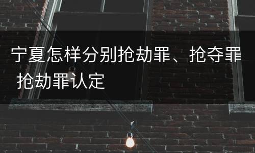 宁夏怎样分别抢劫罪、抢夺罪 抢劫罪认定