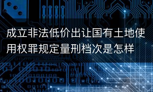 成立非法低价出让国有土地使用权罪规定量刑档次是怎样
