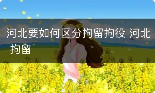 河北要如何区分拘留拘役 河北 拘留