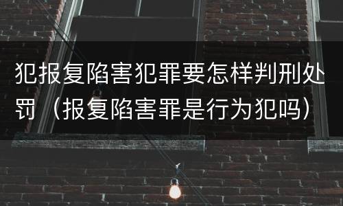 犯报复陷害犯罪要怎样判刑处罚（报复陷害罪是行为犯吗）