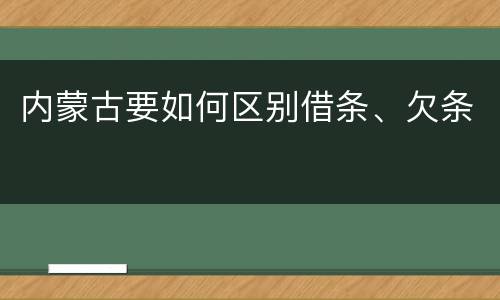 内蒙古要如何区别借条、欠条