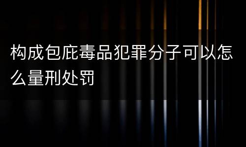 构成包庇毒品犯罪分子可以怎么量刑处罚