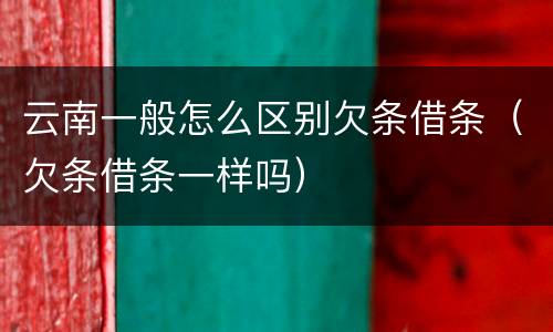 云南一般怎么区别欠条借条（欠条借条一样吗）