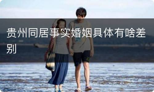 贵州同居事实婚姻具体有啥差别