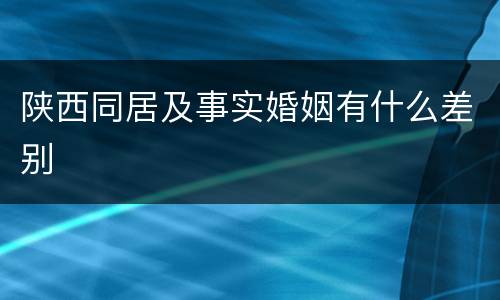 陕西同居及事实婚姻有什么差别