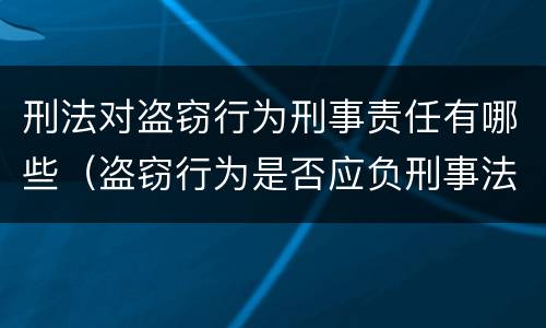 刑法对盗窃行为刑事责任有哪些（盗窃行为是否应负刑事法律责任）