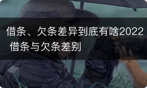 借条、欠条差异到底有啥2022 借条与欠条差别