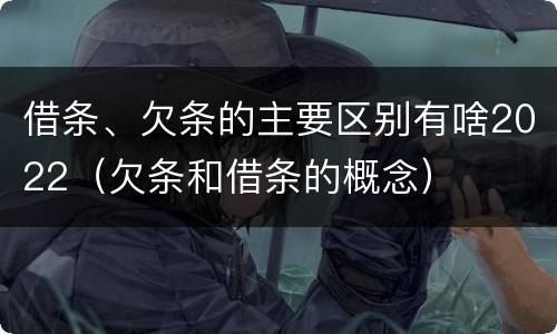 借条、欠条的主要区别有啥2022（欠条和借条的概念）