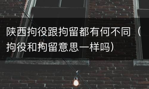 陕西拘役跟拘留都有何不同（拘役和拘留意思一样吗）