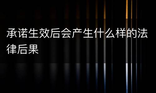 承诺生效后会产生什么样的法律后果