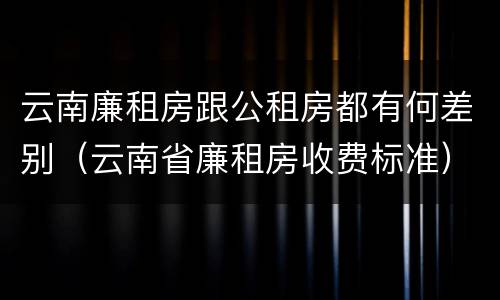 云南廉租房跟公租房都有何差别（云南省廉租房收费标准）