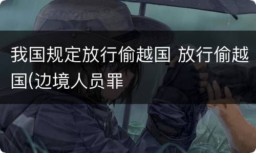 我国规定放行偷越国 放行偷越国(边境人员罪