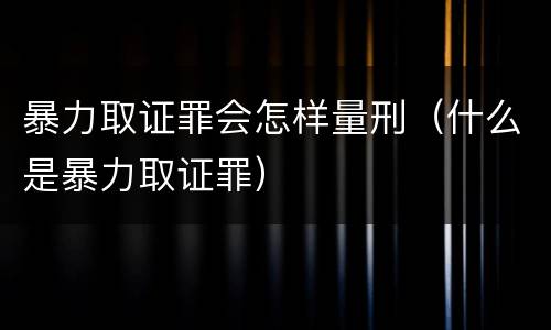 暴力取证罪会怎样量刑（什么是暴力取证罪）