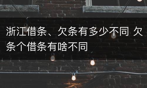 浙江借条、欠条有多少不同 欠条个借条有啥不同