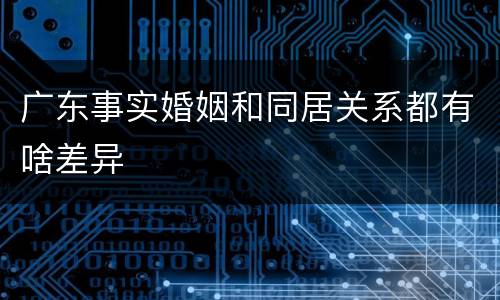 广东事实婚姻和同居关系都有啥差异