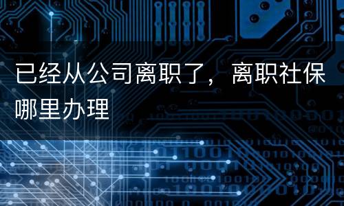已经从公司离职了，离职社保哪里办理