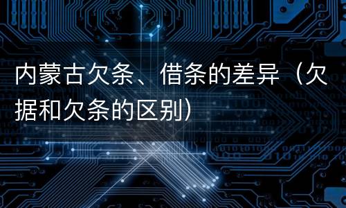 内蒙古欠条、借条的差异（欠据和欠条的区别）