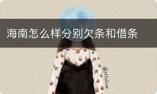 海南怎么样分别欠条和借条
