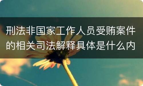 刑法非国家工作人员受贿案件的相关司法解释具体是什么内容