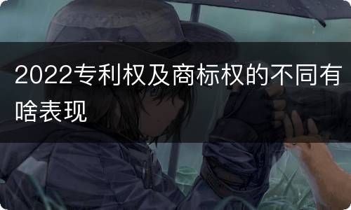2022专利权及商标权的不同有啥表现
