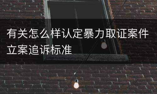 有关怎么样认定暴力取证案件立案追诉标准