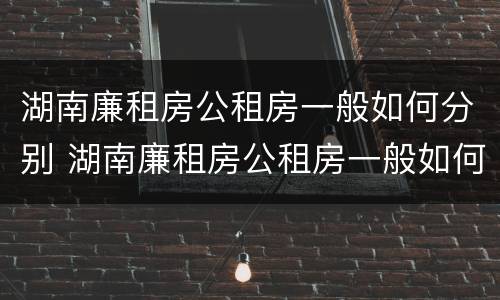 湖南廉租房公租房一般如何分别 湖南廉租房公租房一般如何分别租