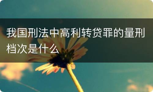 我国刑法中高利转贷罪的量刑档次是什么