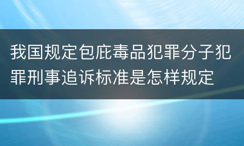 我国规定包庇毒品犯罪分子犯罪刑事追诉标准是怎样规定