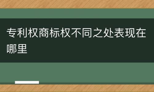 专利权商标权不同之处表现在哪里