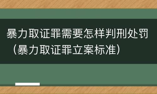 暴力取证罪需要怎样判刑处罚（暴力取证罪立案标准）