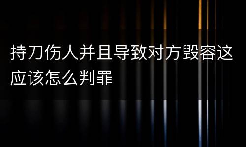 持刀伤人并且导致对方毁容这应该怎么判罪
