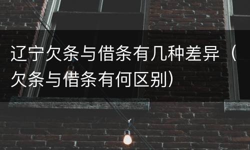 辽宁欠条与借条有几种差异（欠条与借条有何区别）