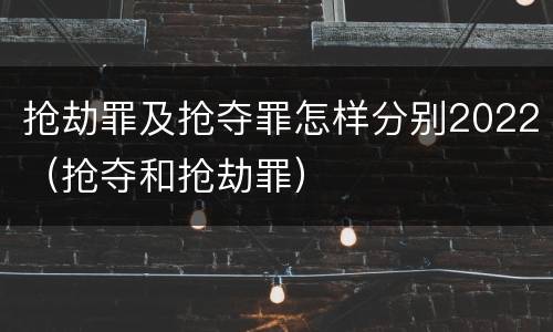 抢劫罪及抢夺罪怎样分别2022（抢夺和抢劫罪）