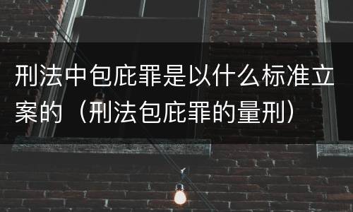 刑法中包庇罪是以什么标准立案的（刑法包庇罪的量刑）