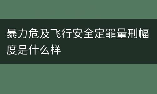 暴力危及飞行安全定罪量刑幅度是什么样