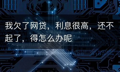 我欠了网贷，利息很高，还不起了，得怎么办呢