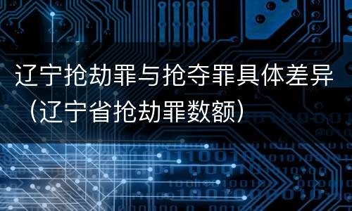 辽宁抢劫罪与抢夺罪具体差异（辽宁省抢劫罪数额）