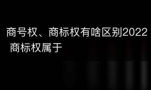 商号权、商标权有啥区别2022 商标权属于