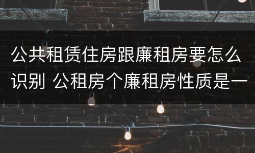 公共租赁住房跟廉租房要怎么识别 公租房个廉租房性质是一样的吗