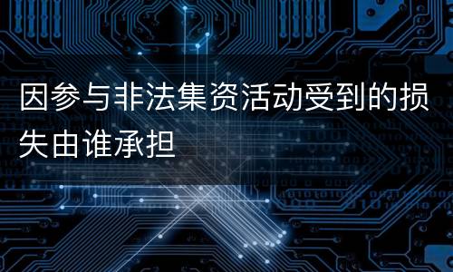 因参与非法集资活动受到的损失由谁承担