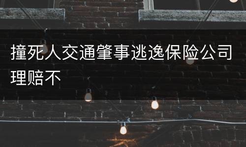 撞死人交通肇事逃逸保险公司理赔不