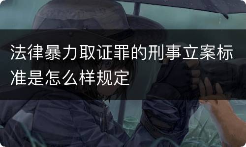 法律暴力取证罪的刑事立案标准是怎么样规定