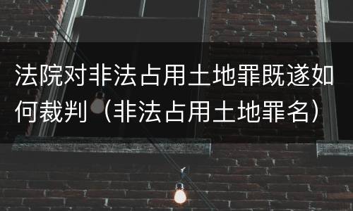 法院对非法占用土地罪既遂如何裁判（非法占用土地罪名）