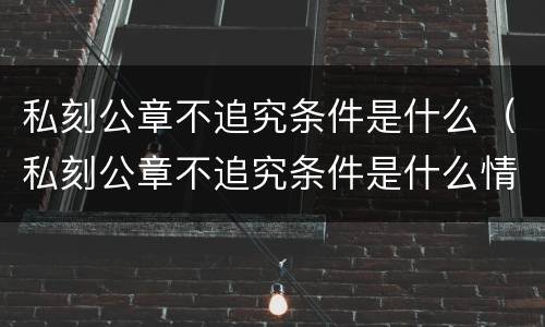 私刻公章不追究条件是什么（私刻公章不追究条件是什么情况）