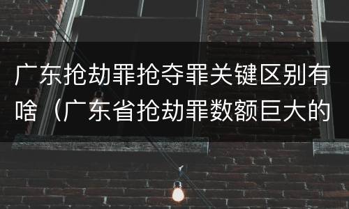 广东抢劫罪抢夺罪关键区别有啥（广东省抢劫罪数额巨大的标准）